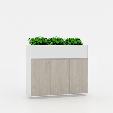 Wood grain color planter cabinet-4