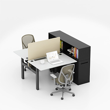 Adjustable Desk with Opposite Workstations